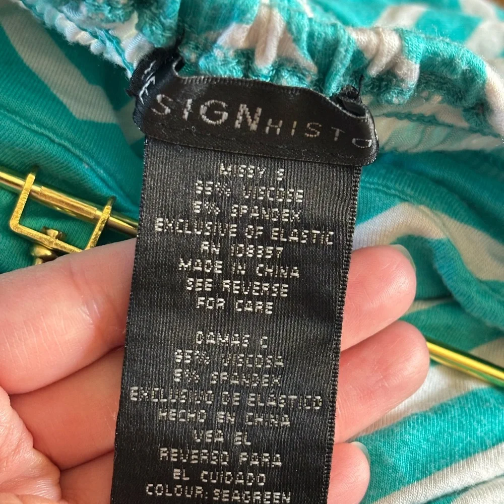 Strapless Chevron Patterned Dress in Teal - Picture 4 of 4